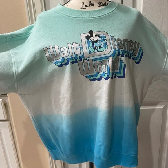 Kawaii walt Disney World Tie Dye teal colors Sweatshirt Size XL 100% Cotton - Picture 8 of 12
